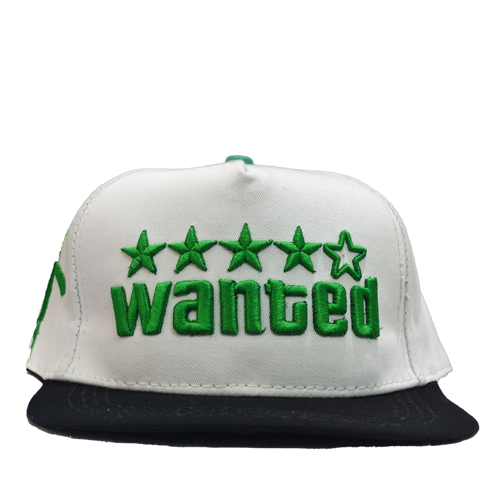 کلاه کپ بک‌فیت سبز سفید طرح WANTED